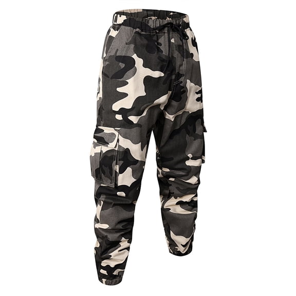 Military Pants for Men Water Resistant Stretch Waistband Cargo Pants with Multi Pockets Quick Dry Joggers Lightweight Durable Ripstop Apparel,Black L
