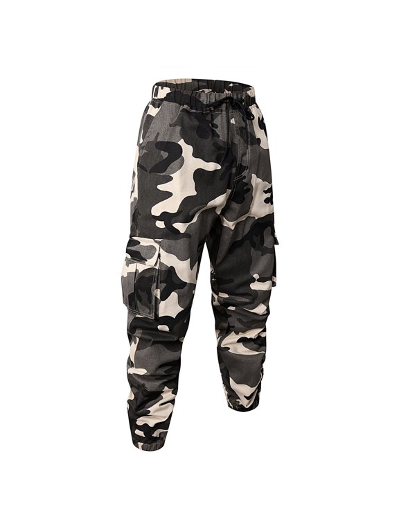 Military Pants for Men Water Resistant Stretch Waistband Cargo Pants with Multi Pockets Quick Dry Joggers Lightweight Durable Ripstop Apparel,Black L
