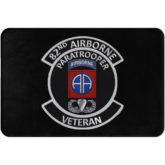 Military Paratrooper Veteran Outdoor Doormat Non-Slip Entrance Mat Indoor Bathroom Carpet Pad 24 x 16 Inch