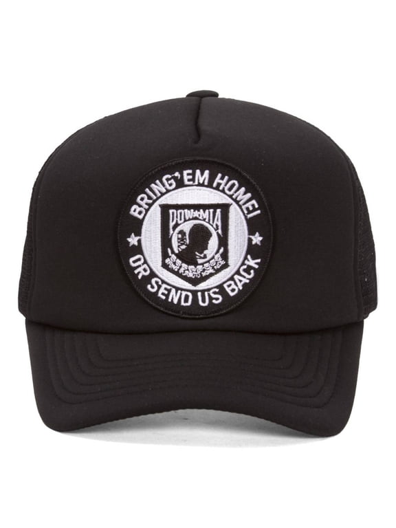 Military Patch Adjustable Trucker Hats - POW*MIA