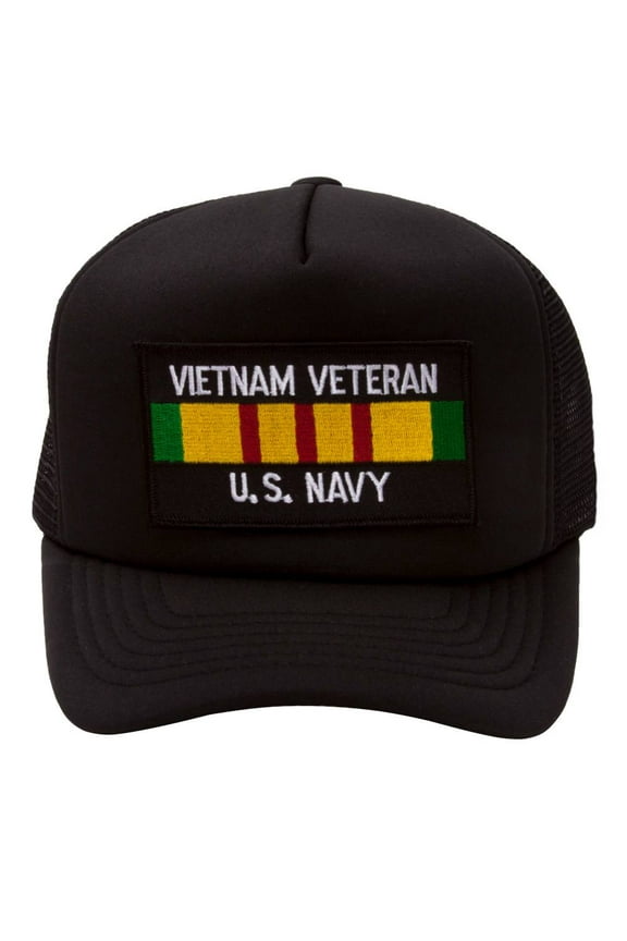 Military Patch Adjustable Trucker Hats - Vietnam Veteran - US Navy
