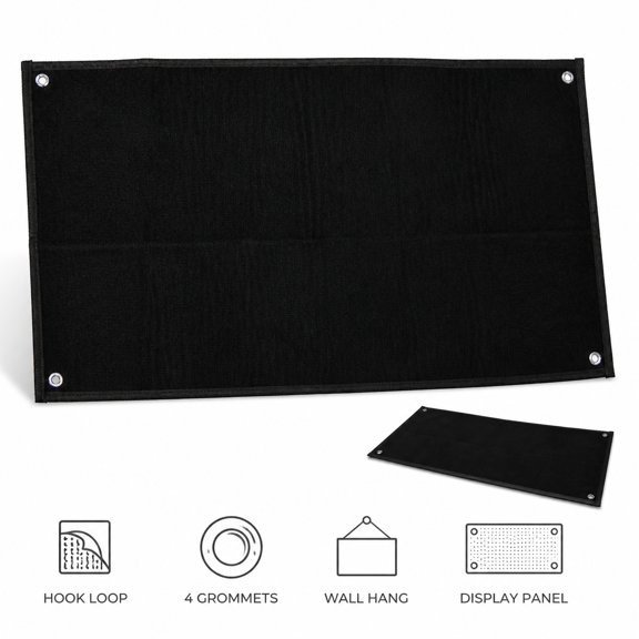 Military Patch Collection Display Panel Wall Hanging Holder For Morale Hook And Loop Emblemsblack