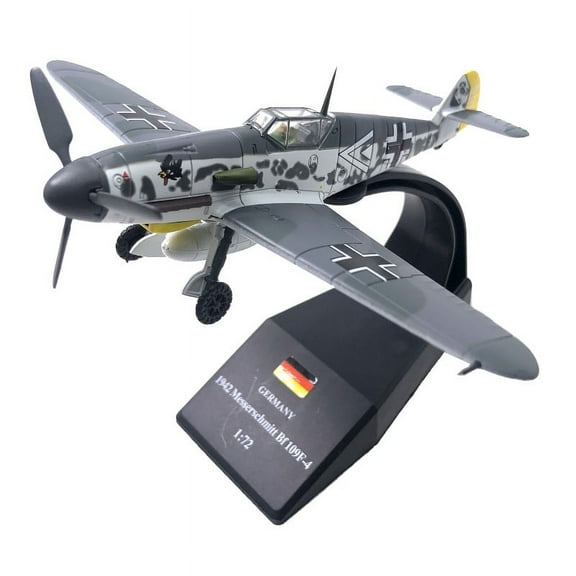 Military Planes Metal Diecast Toy Airplane Air Force Model Aircraft WWII BF109F-4 Fighter with Display Stand for Kids Boys Scale 1