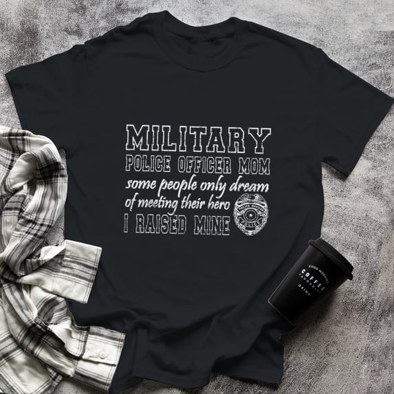 Military Police Mom Tshirt Proud Police Mom Gifts, Small, Black
