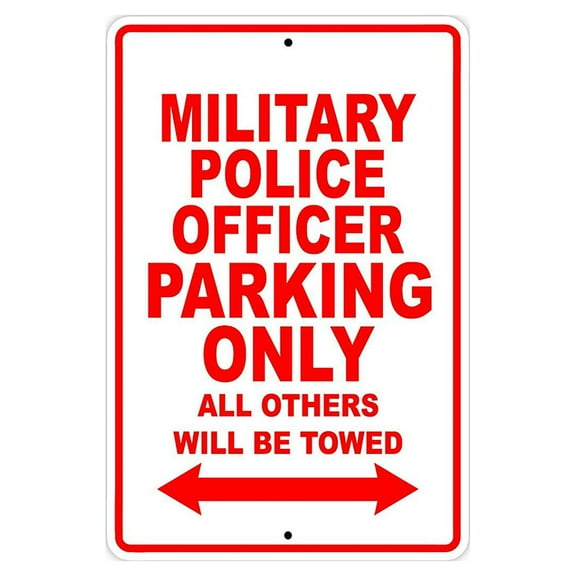 Military Police Officer Parking Only Gift Novelty Garage Metal Aluminum 8"x12" Sign