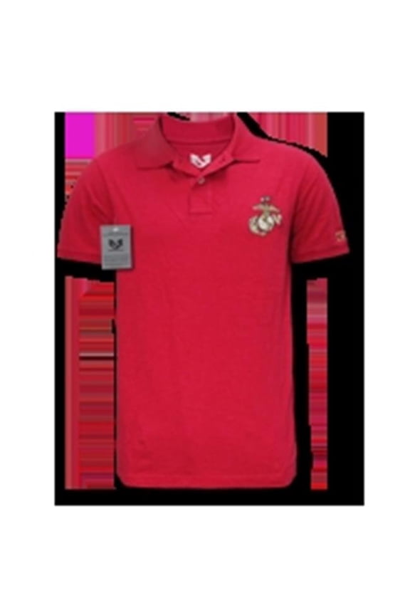 S20-MAR-CAR-01 Military Polo Shirt, Marines, Cardinal, Small