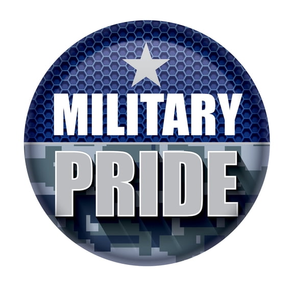 Military Pride Button, (Pack of 6)