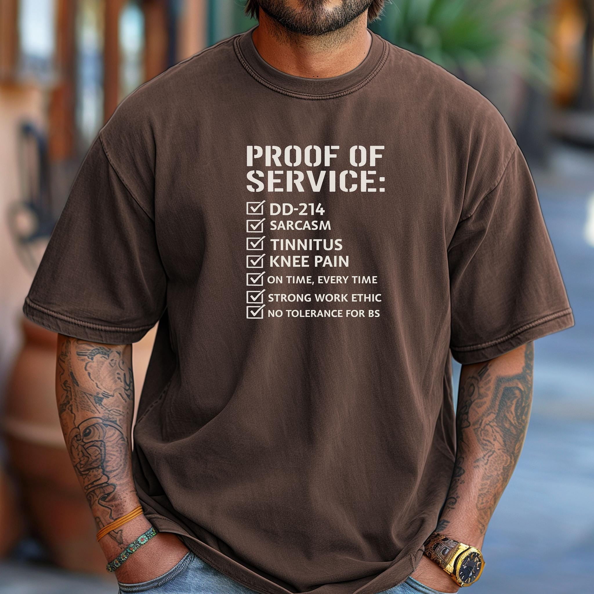 Military Proof of Service T-Shirt, DD-214 Veteran Checklist Tee ...