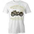 thumbnail image 1 of Military Ride Motorcycle T-Shirt | Cool Motorcycle White Tee Gift, 1 of 5