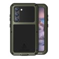 thumbnail image 1 of Military Rugged Case for Samsung Galaxy S23 Plus, with Tempered Glass Screen Protector, Shockproof Dustproof Scratch Proof Hybrid Metal and Silicone Gel Heavy Duty Full Body Cover,Green, 1 of 7