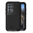 thumbnail image 1 of Military Rugged Case for Samsung Galaxy S23 Ultra, with Tempered Glass Screen Protector, Shockproof Dustproof Scratch Proof Hybrid Metal and Silicone Gel Heavy Duty Full Body Cover,Black, 1 of 6