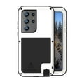 thumbnail image 1 of Military Rugged Case for Samsung Galaxy S23 Ultra, with Tempered Glass Screen Protector, Shockproof Dustproof Scratch Proof Hybrid Metal and Silicone Gel Heavy Duty Full Body Cover,White, 1 of 6