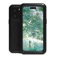 thumbnail image 1 of Military Rugged Case for iPhone 16 Pro, with Tempered Glass Screen Protector, Shockproof Dustproof Scratch Proof Hybrid Metal and Silicone Gel Heavy Duty Full Body Cover,Black, 1 of 9