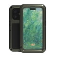 thumbnail image 1 of Military Rugged Case for iPhone 16, with Tempered Glass Screen Protector, Shockproof Dustproof Scratch Proof Hybrid Metal and Silicone Gel Heavy Duty Full Body Cover,Green, 1 of 9