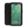 thumbnail image 1 of Military Rugged Case for iPhone 16, with Tempered Glass Screen Protector, Shockproof Dustproof Scratch Proof Hybrid Metal and Silicone Gel Heavy Duty Full Body Cover,Black, 1 of 9