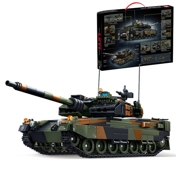 Military Series Armored Vehicle Building Blocks Machine War Leopard 2A6 Heavy Tank Bricks Sets Creative Toy Festival Gift 903Pcs