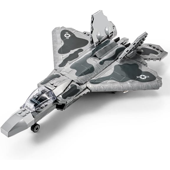 Military Series F-22 Raptor Fighter Jet Air Force Building Block Set (626 Pieces) -Building and Military Toys Gifts for Kid and Adult