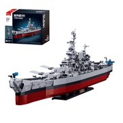 Military Series World War II Battleship Building Kit, 2228 Pieces USS Missouri Compatible with Lego-Military Army Set for Adults WW2, Toy Gift Boat Building Block Model Home Decor