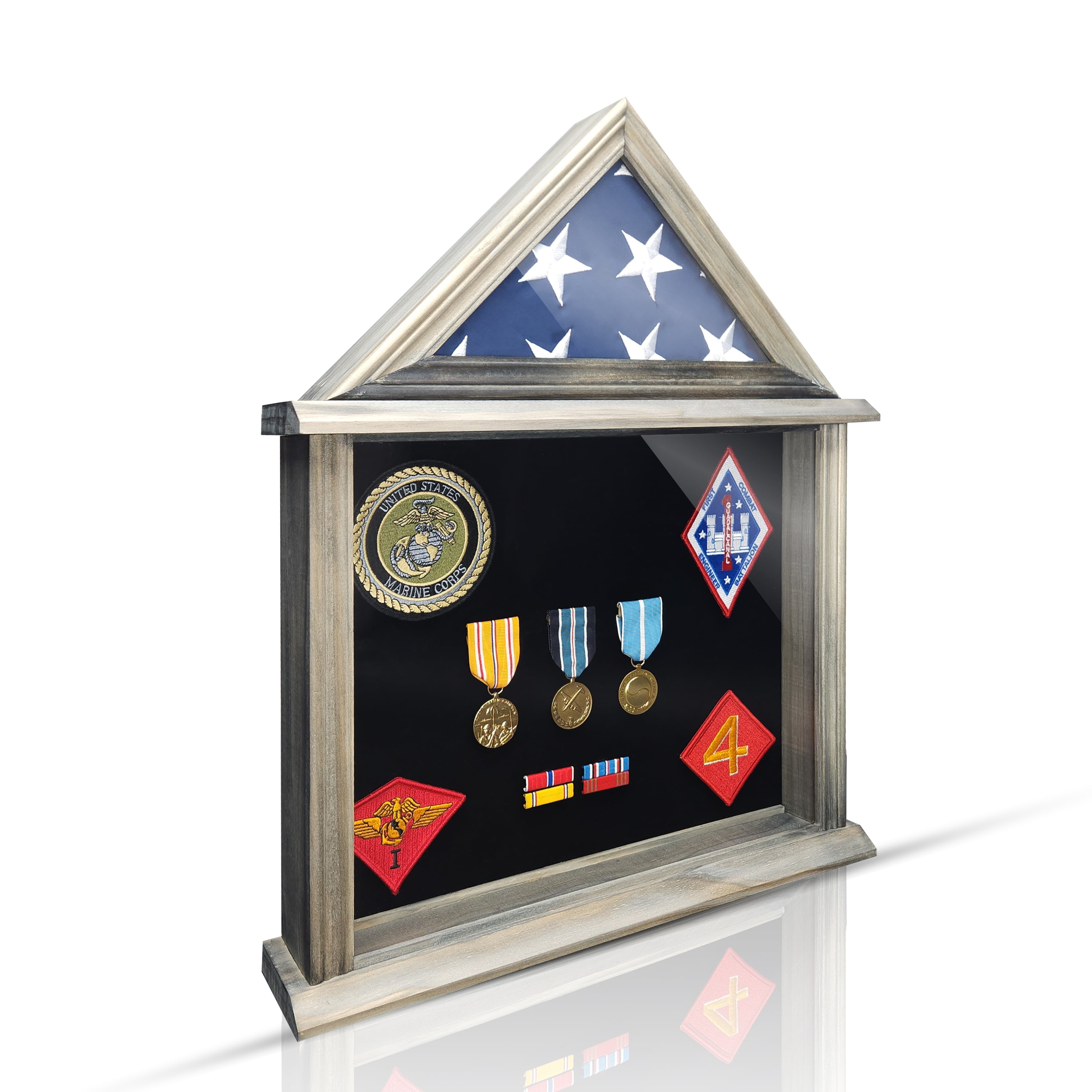 Military Shadow Box Display Case For Funeral Burial Flag For American ...