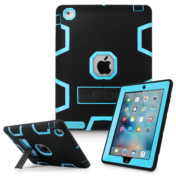 Military Shockproof Case for Apple iPad Mini 1 2 3 4 5 6 7, Heavy Duty Rugged Rubber Kickstand Cover