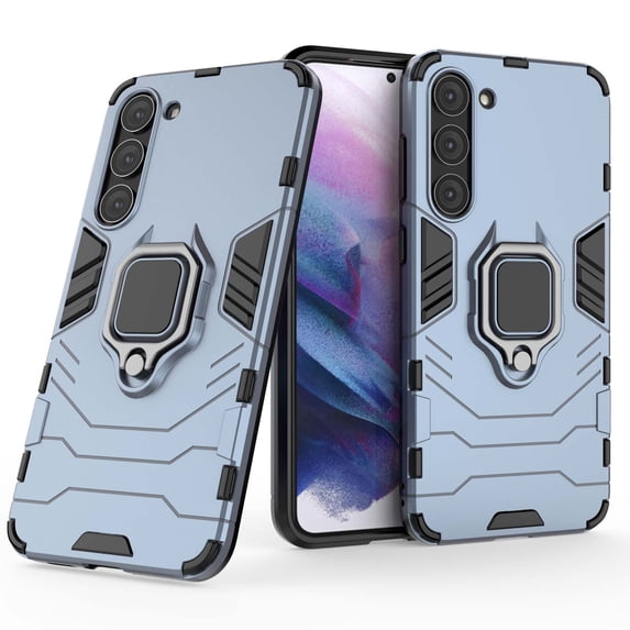 Military Shockproof for Samsung Galaxy S21 FE Protective Case Heavy Duty Armor Rugged Sturdy Phone Cases with Ring Kickstand Bumper Anti-Scratch Cover for Samsung Galaxy S21 FE,Blue