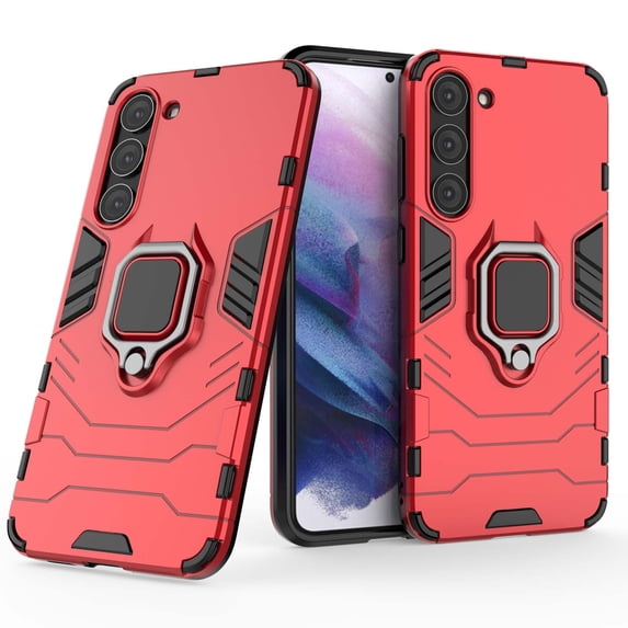 Military Shockproof for Samsung Galaxy S22 Plus Protective Case Heavy Duty Armor Rugged Sturdy Phone Cases with Ring Kickstand Bumper Anti-Scratch Cover for Samsung Galaxy S22 Plus,Red