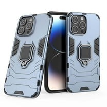 Military Shockproof for iPhone 16 Protective Case Heavy Duty Armor Rugged Sturdy Phone Cases with Ring Kickstand Bumper Anti-Scratch Cover for iPhone 16,Blue