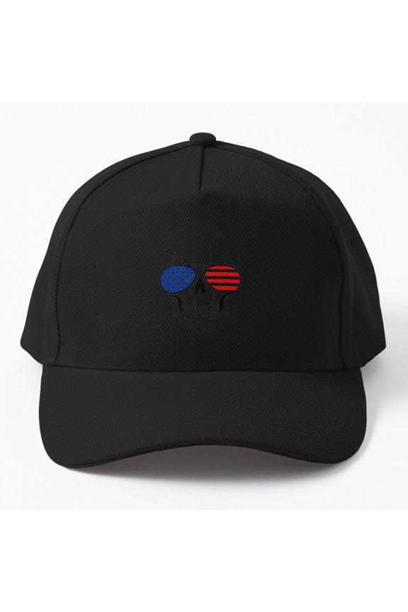 Military Skull Baseball Hat, Tactical Gothic Character Graphic Design, Classic Cap