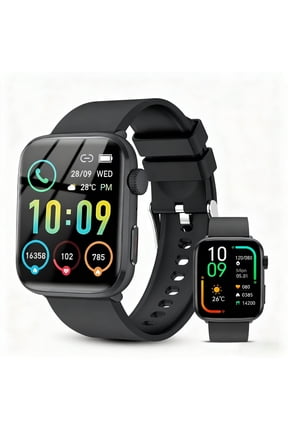 Smartwatch for Men Women, 1.85" HD Screen Smart Watch with Bluetooth Answer/Make Calls Fits for Android and iOS, 100+ Sport Modes/Message Reminder, IP68 Waterproof Fitness Tracker for Gift, Black