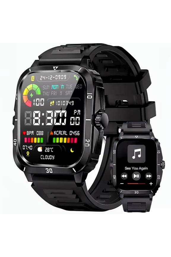 Military Smart Watch Men(Call Receive/Dial) Rugged Tactical Fitness Tracker For Android IOS