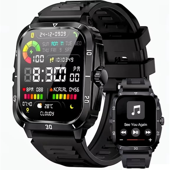 Military Smart Watch Men(Call Receive/Dial) Rugged Tactical Fitness Tracker