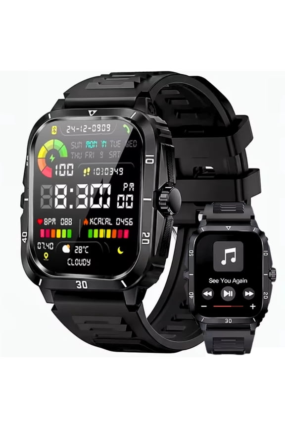 Military Smart Watch Men(Call Receive/Dial) Rugged Tactical Fitness Tracker