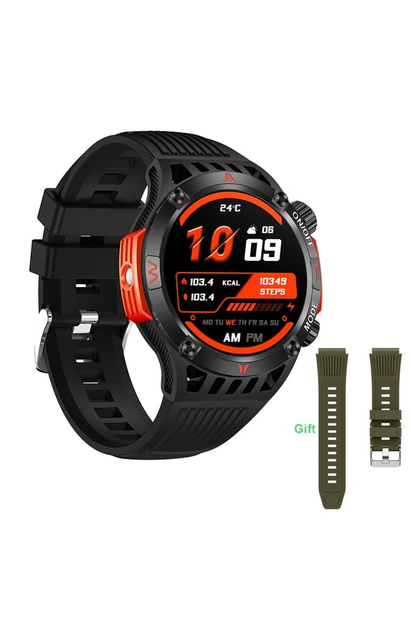 Military Smart Watch for Men with LED Flashlight Compass, Tactical Sport Smartwatch Activity Tracker with Sleep Monitor, 1.46" HD Rugged Bluetooth Smartwatch for Android iOS