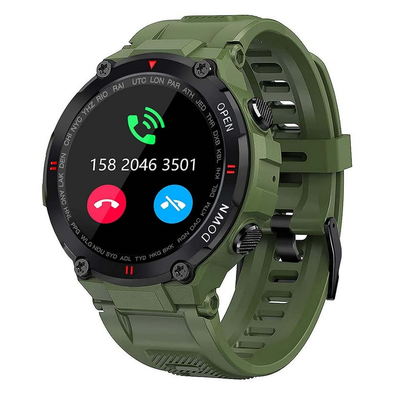 Military Smart Watch for Men Outdoor Waterproof Tactical Smartwatch  Bluetooth Dail Calls Speaker 1.3'' HD Touch Screen Fitness Tracker Watch  Compatible with iPhone Samsung 