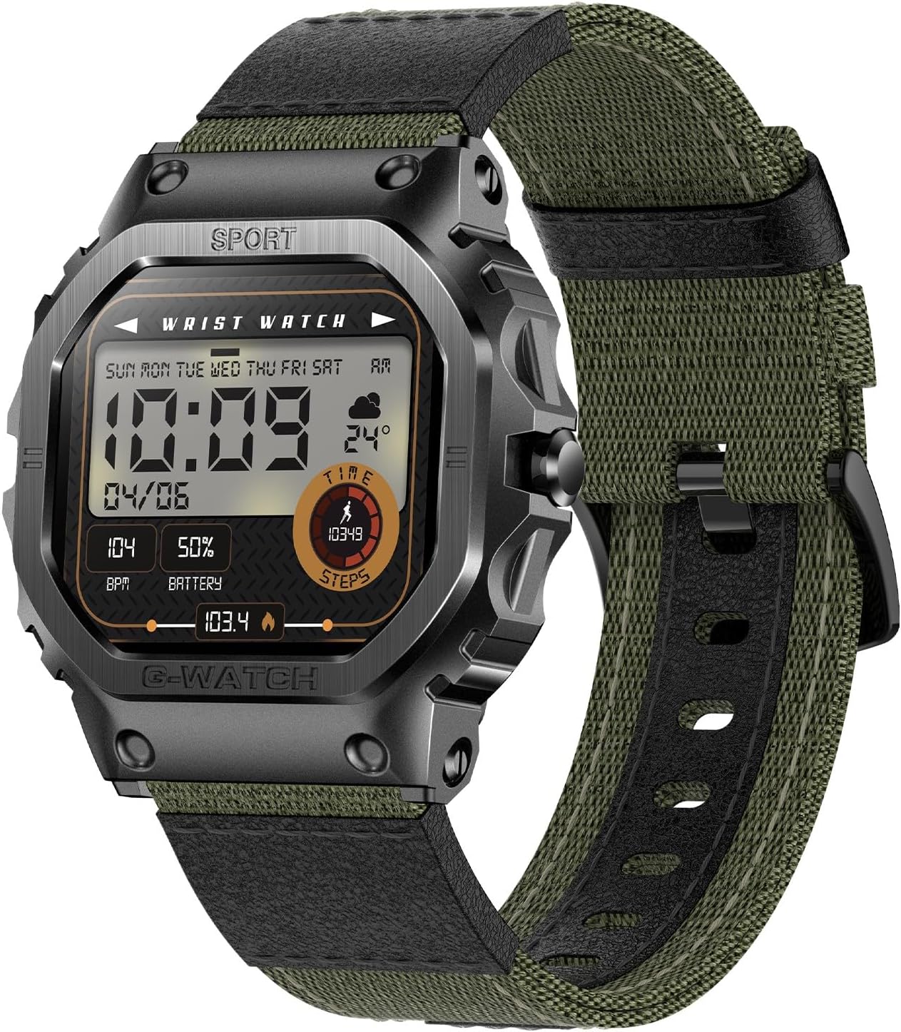 Military Smart Watch for Men Women 1.57 Inches Outdoor Sports