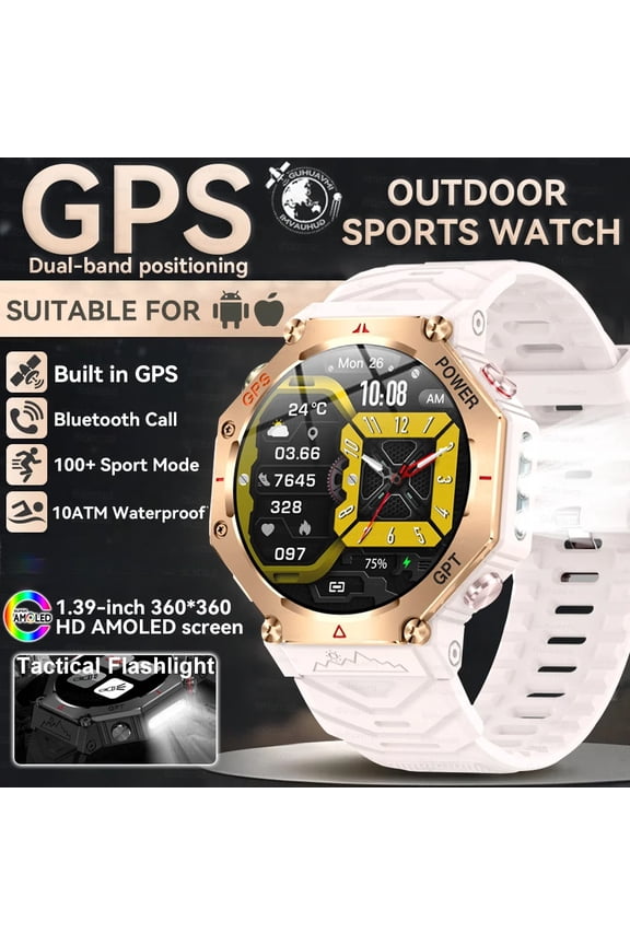Military Smart Watch T-Rex 3 Bulit-in GPS Compass Altimeter Barometric 10ATM IP69K Waterproof AMOLED Bluetooth Call Smart watch