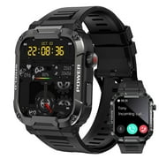 Military Smart Watch for Men Answer/Make Call, 1.85 HD 400mAh Long Battery Tactical Sports Watch, Outdoor Rugged Smartwatch for Android iOS