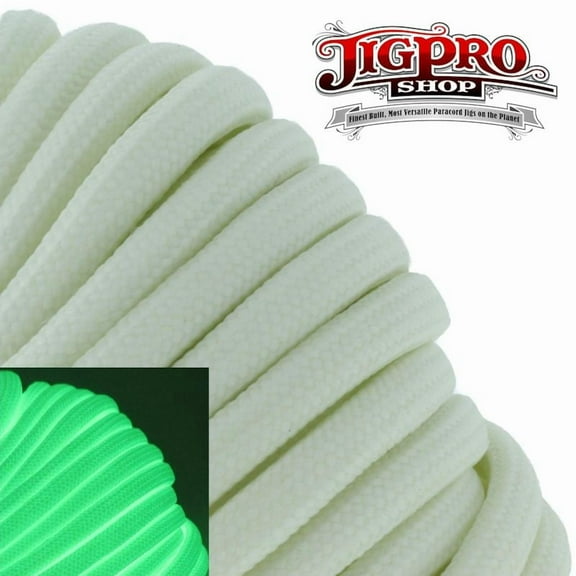 Military Spec 550 Type III Parcord 100' Glow in the Dark by Jig Pro Shop - Made in the USA