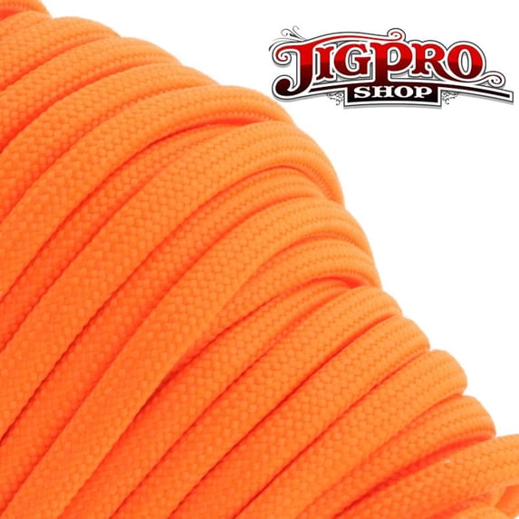 Military Spec 550lb Type III Paracord 1000' Neon Orange by Jig Pro Shop - Made in the USA