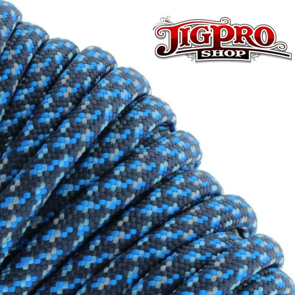 Military Spec 550lb Type III Parcord 100' Blue Spec by Jig Pro Shop - Made in the USA