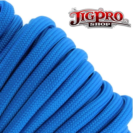 Military Spec 550lb Type III Parcord 100' Blue by Jig Pro Shop - Made in the USA