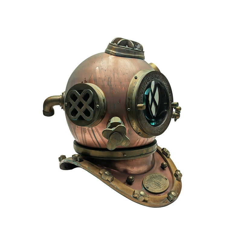 Antiqued Copper Mark V Military Scuba Dive Helmet Diving Gear Home Office Decor Antiqued Copper Mark V Military Scuba Dive Helmet Diving Gear Home Office Decor