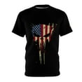 thumbnail image 1 of Military Style Camo Skull T-shirt - American Flag, 1 of 7