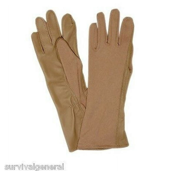 Military Style Pilot Nomex Flight Gloves Tan/Sand Fire Resistant Leather 12 XX Large