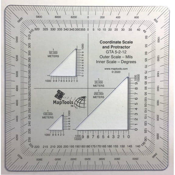 Military Style UTM/MGRS Coordinate Protractor
