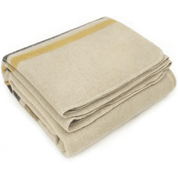 Military Surplus Classic 87 x 60 Inch Insulating Indoor Outdoor Stain, Flame, and Water Wicking Washable Striped Wool Blanket, Bay Point,Multicolor$$Home Decor, Kitchen, & Other