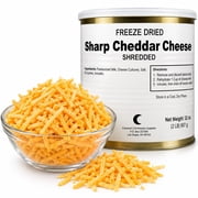 Military Surplus Freeze Dried Shredded Sharp Cheddar Cheese, 32 oz #10 Can, 25+ Year Shelf Life, Emergency Food Supply, Camping, Hiking, Backpacking & Long Term Storage