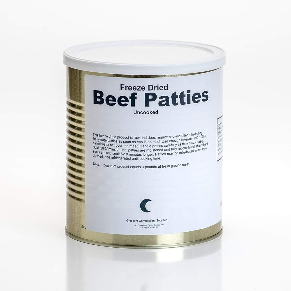 Military Surplus Freeze Dried Hamburger Ground Beef Patties #10 Can-1 Can