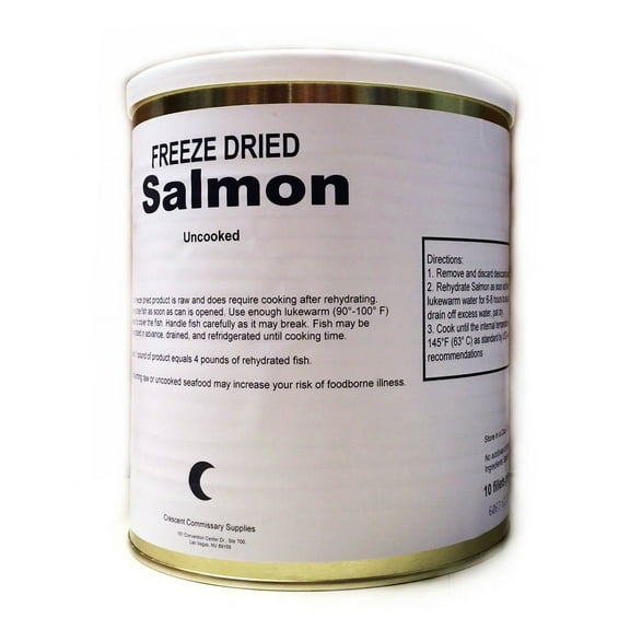 Military Surplus Freeze Dried Long Shelf Life Emergency Camping Food Salmon Fillets #10 / 16oz / Can - 1 Can