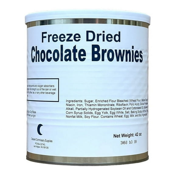 Military Surplus Freeze Dried Long Shelf Life Emergency Food Ration Chocolate Brownies #10/42oz/Can- 1 Can